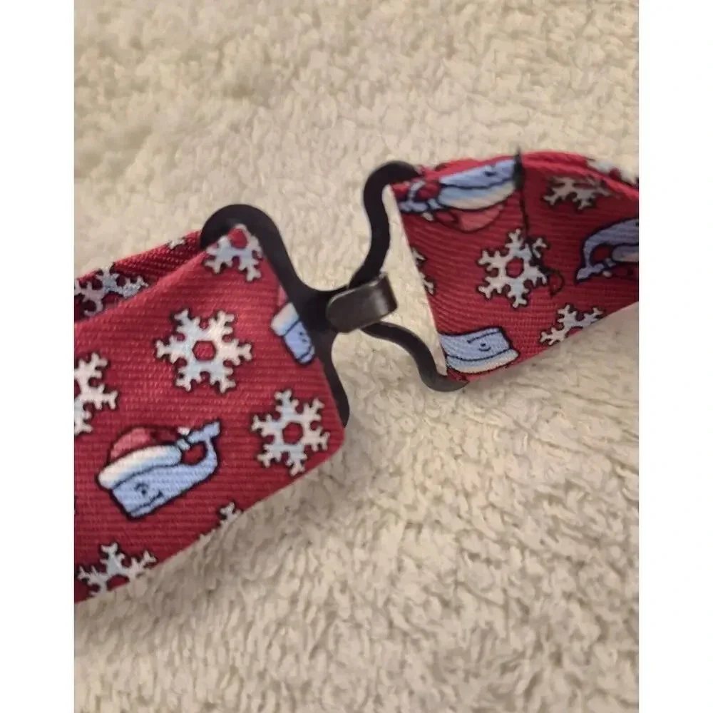 Vineyard Vines Bow Tie Silk Geometric Whale Logo USA Martha's Christmas Red